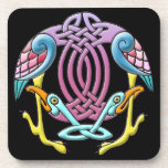 Bright celtic bird drink coasters