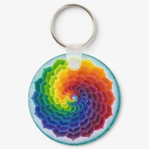 Bright, Cheery Rainbow Flower keychains by fairagoli Bright, Cheery Rainbow Flower keychains