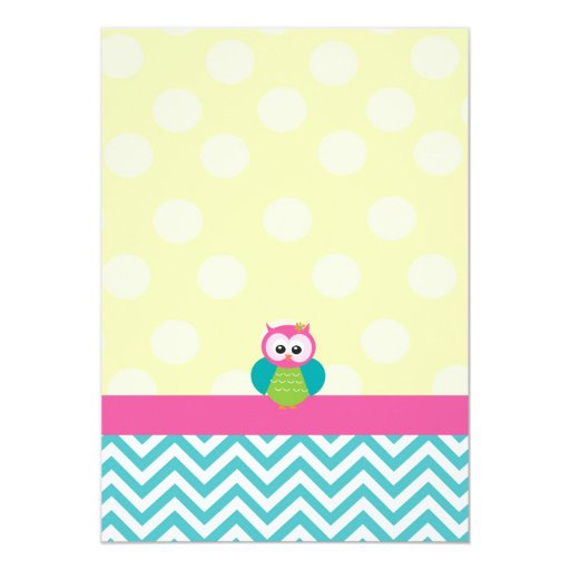 Bright Chevron Owl (Photo) Birthday Invitation Announcement