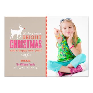 Bright Christmas Wishes Photo Card | Sand