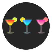 Bright Cocktail Trio Round Sticker