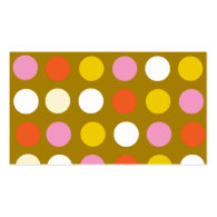 Bright color polka dots. Yellow, pink, white Business Card Template