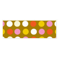 Bright color polka dots. Yellow, pink, white Business Card