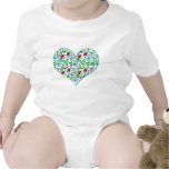 Bright Colored Mosaic Leaves Baby Bodysuits