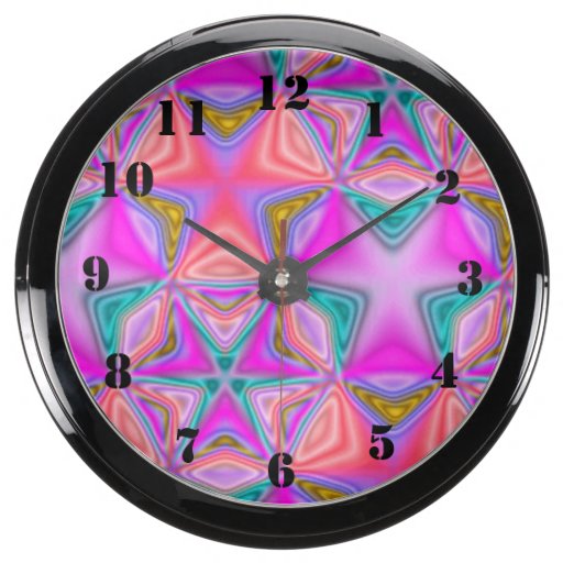 Bright colored pattern aquavista clocks Zazzle