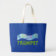 Bright Colored Trumpet Music Staff Gift Bags