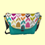 Bright Colorful Abstract Tulips messenger bags