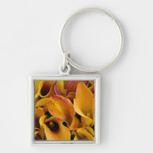 Bright colorful calla lilies at the key chain