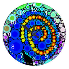 Bright Colorful Concentric Circles Swirl Pop Art Clock