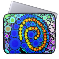 Bright Colorful Concentric Circles Swirl Pop Art Computer Sleeves