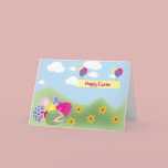 Bright Colorful Decorated Eggs Easter Card cards
