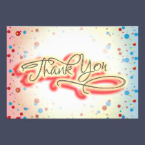 Bright Colorful Dots Glowing Center Thank You Card invitations