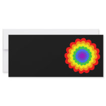 Bright colorful flower in rainbow colors. personalized rack card