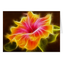 Bright Colorful Hibiscus Flower Greeting Card