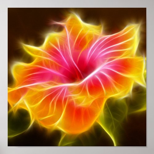 Bright Colorful Hibiscus Flower print