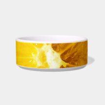 Bright Colorful Lemon Close Up Cat Water Bowl