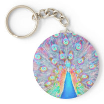Bright Colorful *Peacock* Spirit Design Key Chain