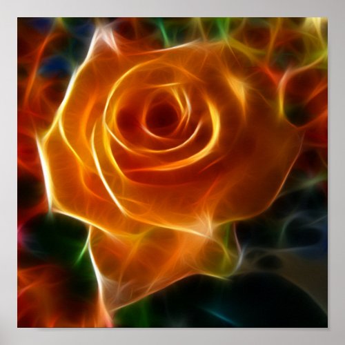 Bright Colorful Rose print