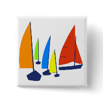 Bright colorful sailboats buttons