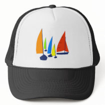 Bright colorful sailboats hat