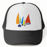 Bright colorful sailboats hats