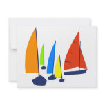 Bright colorful sailboats invitations