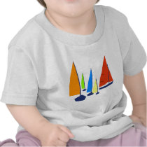 Bright colorful sailboats t-shirt