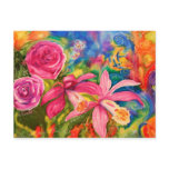 Bright Colorful Silk Flower Garden Note Postcard