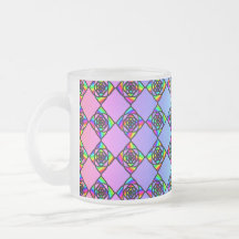 Bright Colorful Stained Glass Style Pattern. Mugs