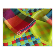 Bright, colorful Summertime postcard or invitation