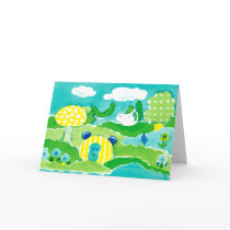 Bright Colors Birthday Card  Customizable