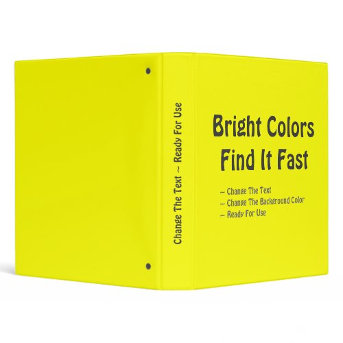 Bright Colors Find it Fast Customizable Binder binder