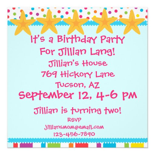 Bright Colors Mermaid Birthday Invitation