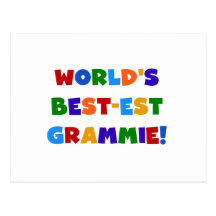 Bright Colors World's Best-est Grammie Gifts Post Cards