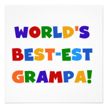 Bright Colors World's Best-est Grampa Gifts Custom Invitation