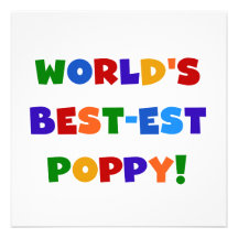 Bright Colors World's Best-est Poppy Gifts Personalized Announcement