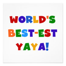 Bright Colors World's Best-est Yaya Gifts Custom Announcement