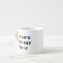 Bright Colors World's Best Papa Tshirts and Gifts Espresso Mugs