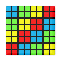 Bright Coloured Optical Illusion Magnet (square)