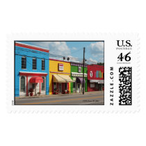 Bright Colourful Buildings Postage Stamp