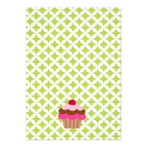Bright Cupcake 1st Birthday Party Invitation