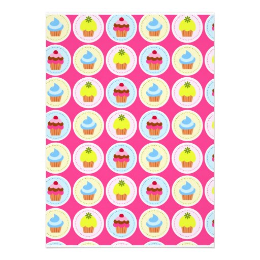 Bright Cupcake Invitations - First Birthday Party