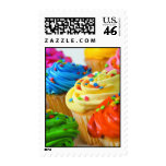 Bright cupcake postage stamp