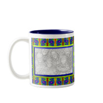 bright curles colorful photo frame mugs