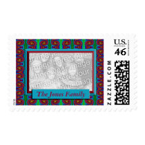 Bright curls photo frame postage