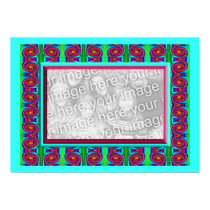 Bright curls red and turquoise photo frame posters by DonnasPhotoFrames Bright curls red and turquoise photo frame posters