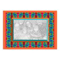 Bright curls turquoise orange photo frame posters by DonnasPhotoFrames Bright curls turquoise orange photo frame posters