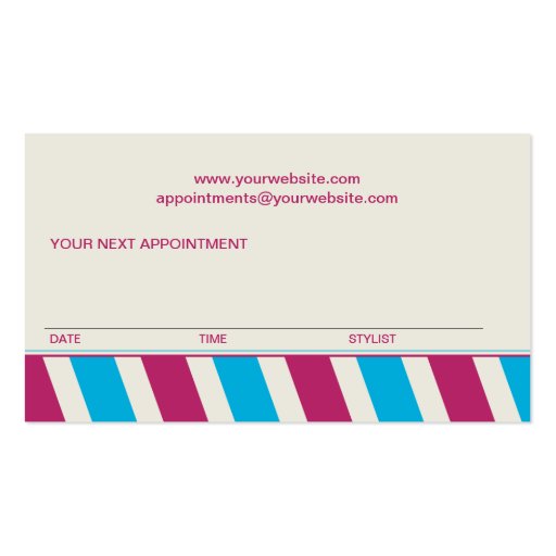 Bright Diagonals Appointment Business Card (back side)