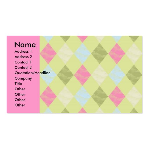 Bright Diamond Pattern Business Card Template (front side)