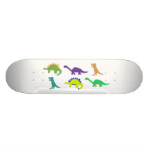 Bright Dinos skateboard (natural)